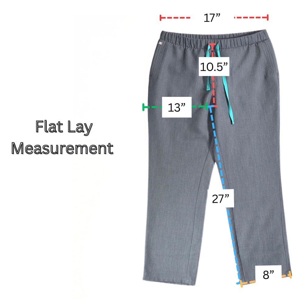 FIGS Livingston Scrub Pants Womens Medium M Graphiteā Grey Drawstring Technical